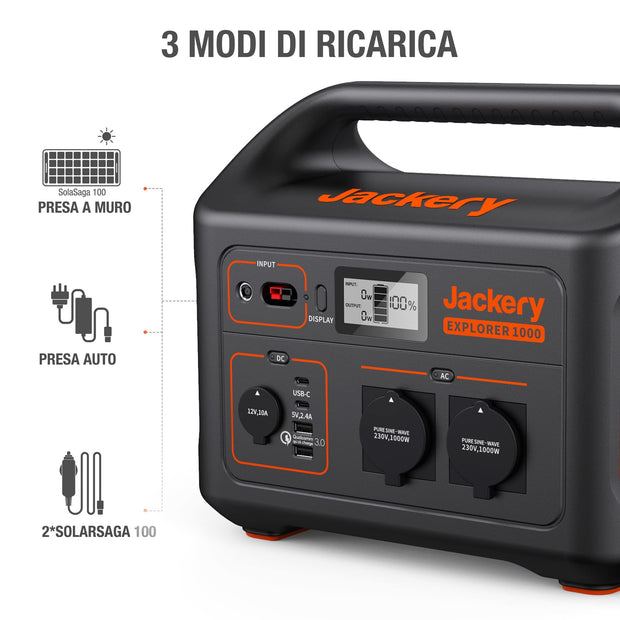 Jackery Explorer 1000 Power Station Portatile